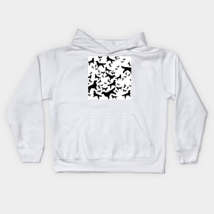 Golden Retriever Pattern BW Kids Hoodie